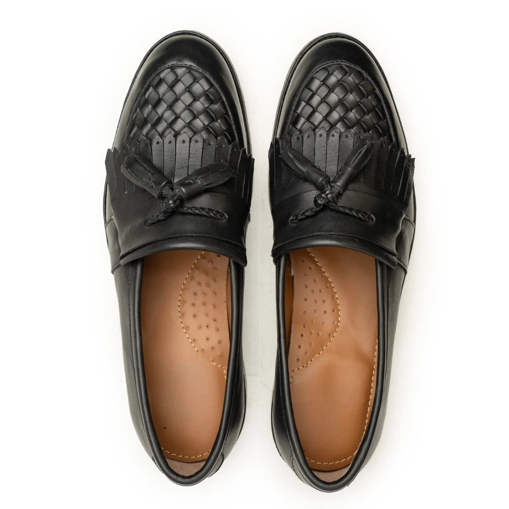 Carlos Black Tassel Loafer Mens | Handmade