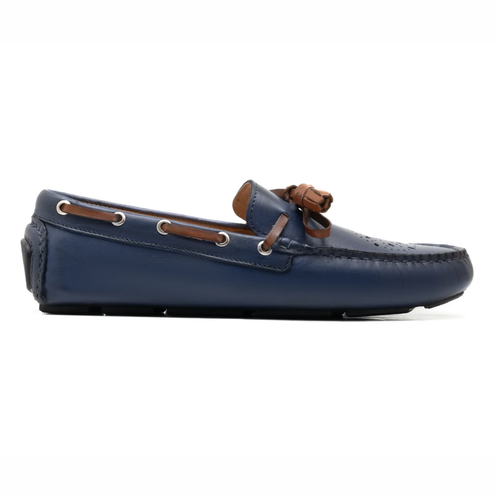 Italano Men's Blue Tassel Driving Loafers