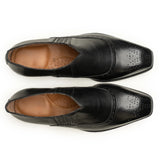 Mens Black Leather Brogue Loafers | Handmade
