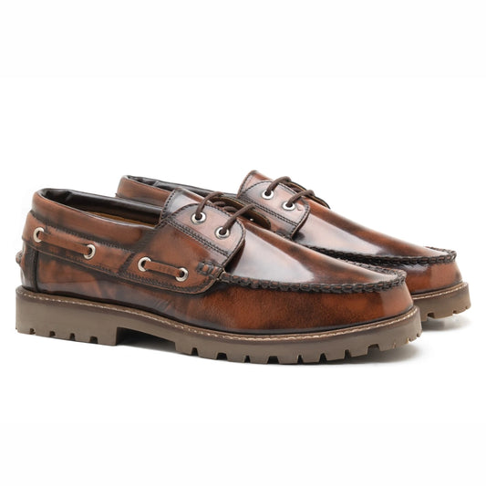 Laleno Mens Brown Boat Shoes