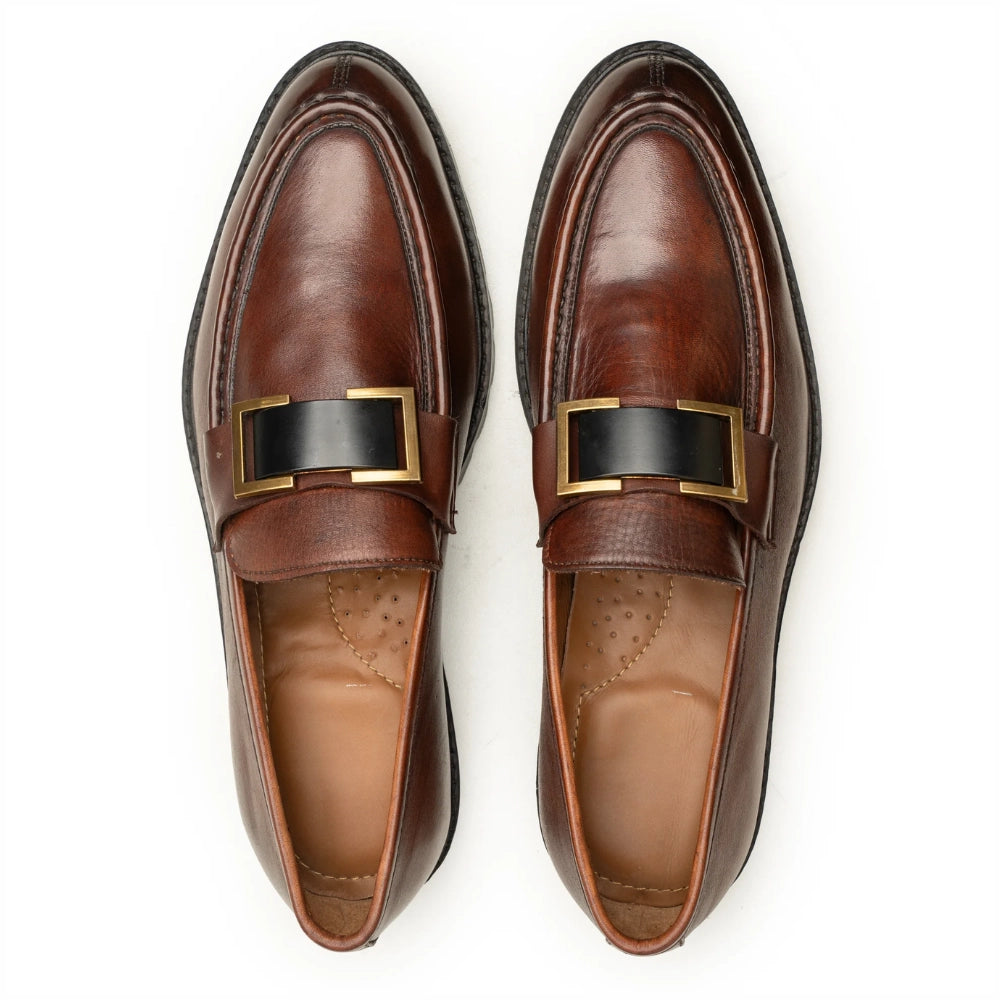 Arthur Mens Brown Formal Leather Loafers | Handmade