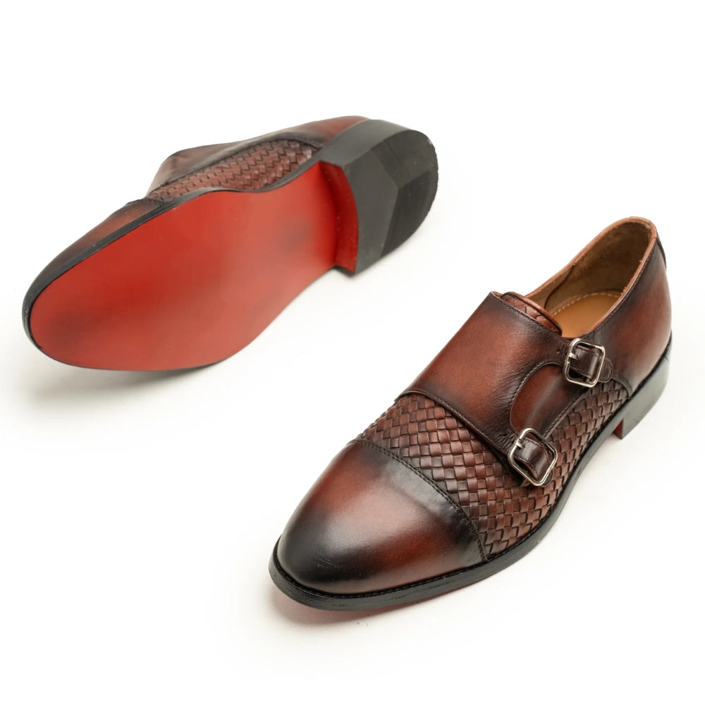 Taurus Brown Double Monk Strap Loafers