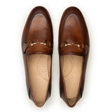 Brown Leather Horse bit Formal Loafer Shoes | Handmade