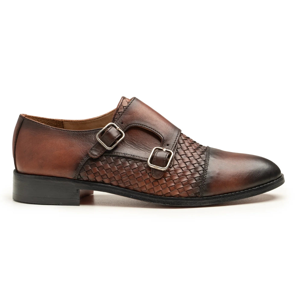 Taurus Brown Double Monk Strap Loafers