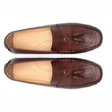 Alano Men's Brown Tassel Driving Loafers