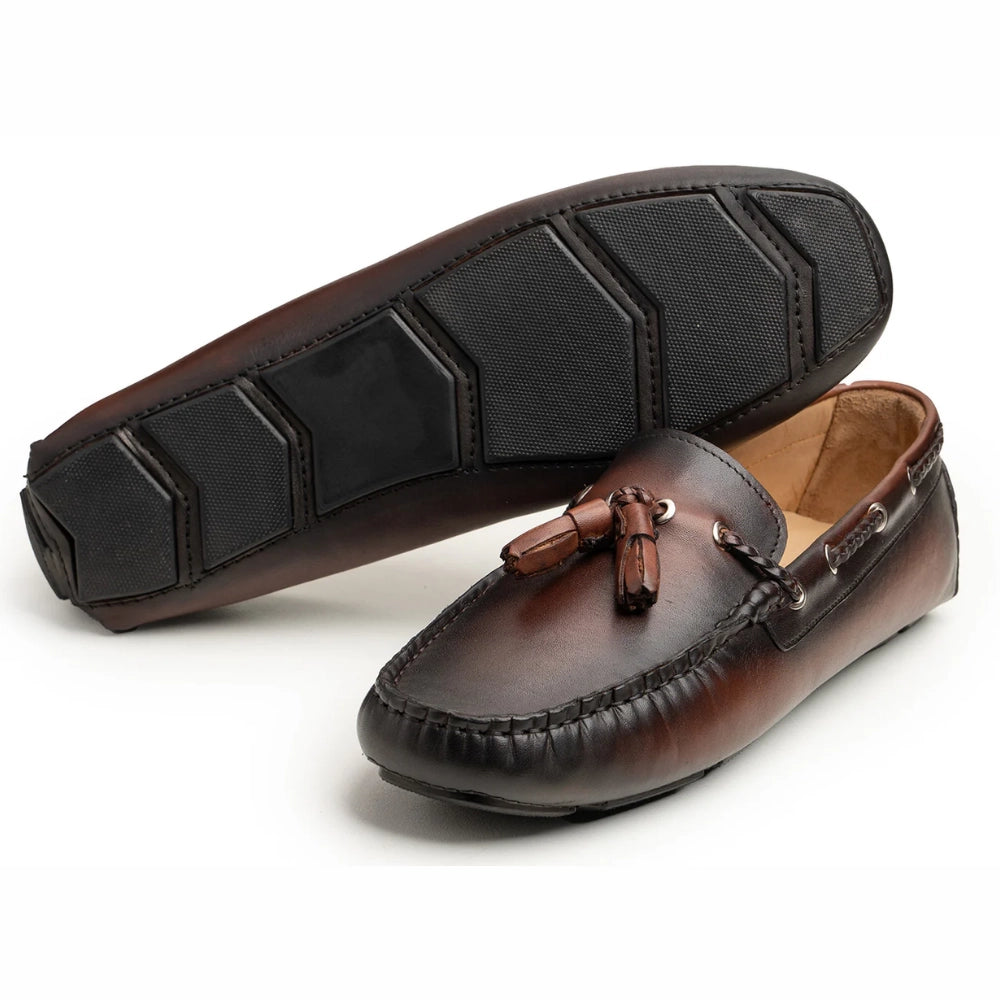 Blaze Dark Brown Tassel Driving Loafers