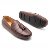 Alano Men's Brown Tassel Driving Loafers