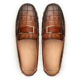 Eon Brown Textured Leather Driver Shoes
