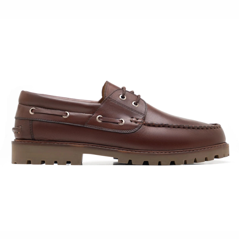 Classic Mens Dark Brown Deck Shoes | Handmade