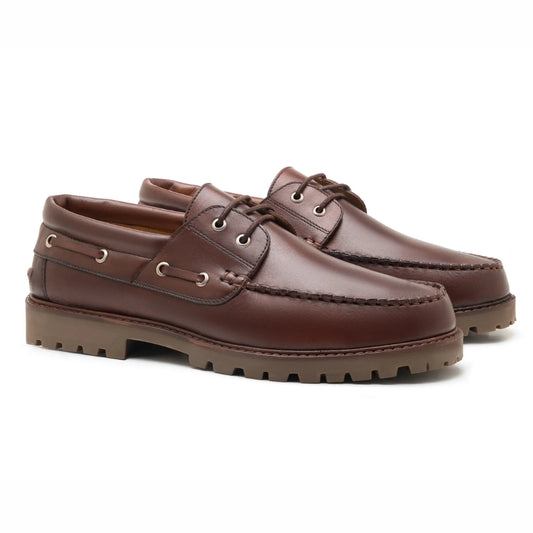 Classic Mens Dark Brown Deck Shoes | Handmade