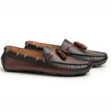Blaze Dark Brown Tassel Driving Loafers