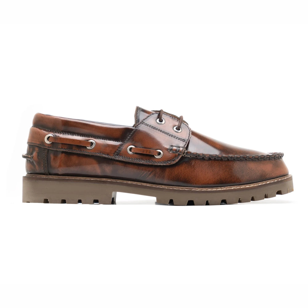 Laleno Mens Brown Boat Shoes