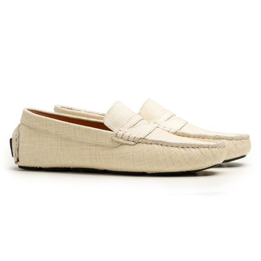 Dodge Men's White Penny Driving Loafers