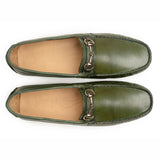 Mens Green Horse Bit Driving Loafers
