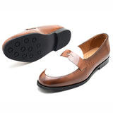 Pedro Gatsby Brown White Formal Loafers | Handmade