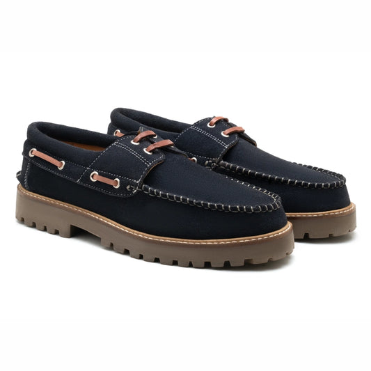 Docker Men's Suede Blue Boat Shoes