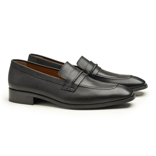Pacho Mens Black Formal Leather Loafer