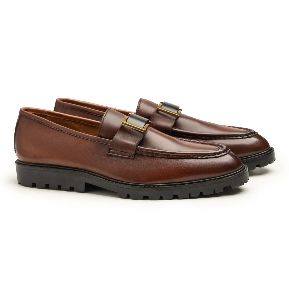 Arthur Mens Brown Formal Leather Loafers | Handmade