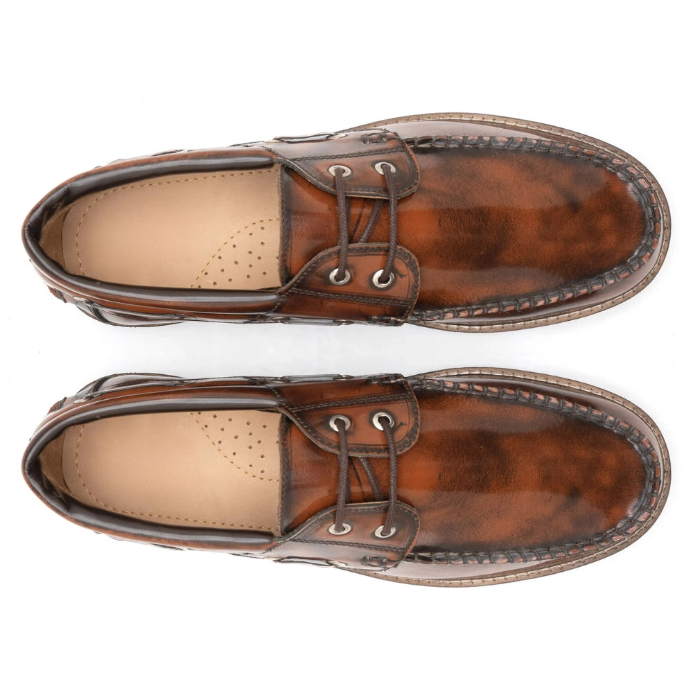 Laleno Mens Brown Boat Shoes