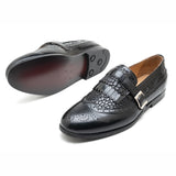Zella Mens Black Croc Leather Loafer | Handmade