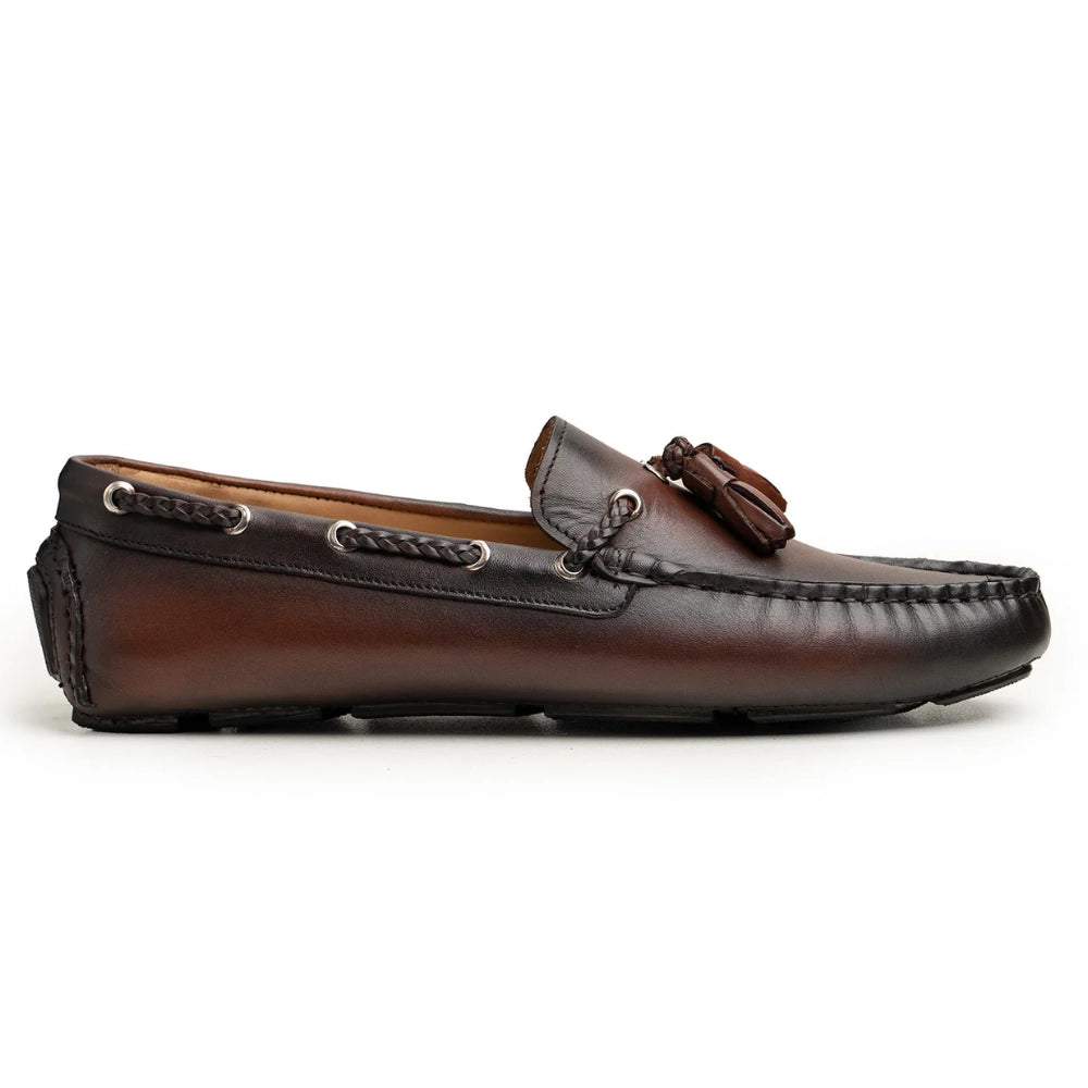 Blaze Dark Brown Tassel Driving Loafers