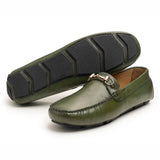 Mens Green Horse Bit Driving Loafers