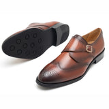 Dark Brown Single Monk Strap Shoes