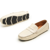 Dodge Men's White Penny Driving Loafers