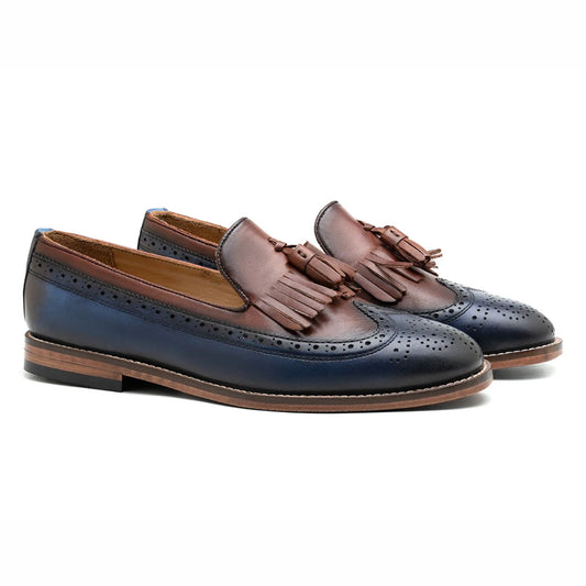Orca Two tone Brown Tassel Leather Loafers