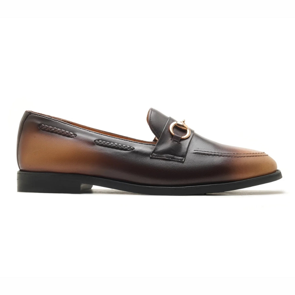 Classic Two tone Brown Leather Loafers | Handmade