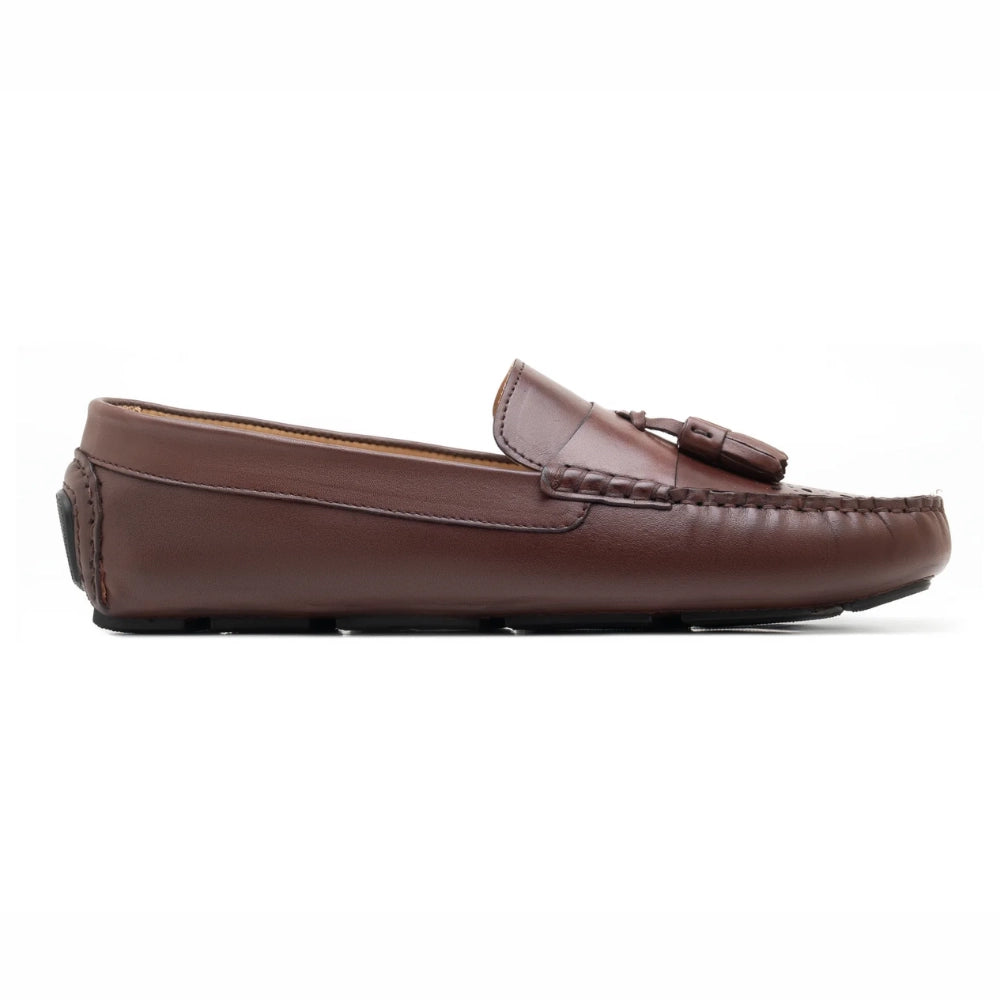 Alano Men's Brown Tassel Driving Loafers