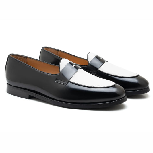 Pedro Gatsby Black White Formal Loafers | Handmade