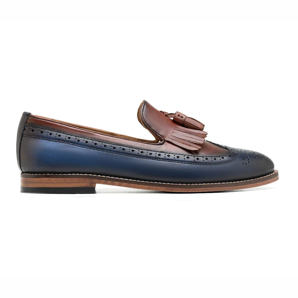 Orca Two tone Brown Tassel Leather Loafers