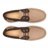 Caleno Men's Suede Beige Boat Shoes