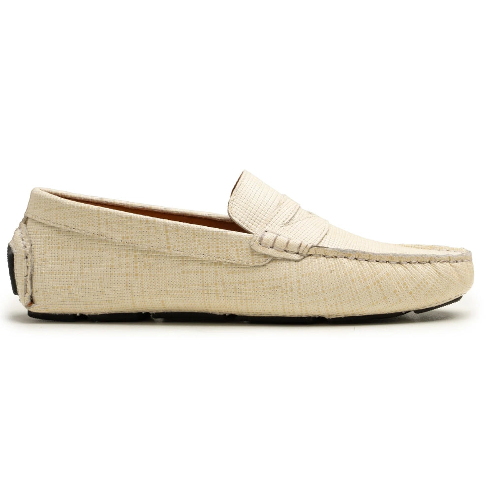 Dodge Men's White Penny Driving Loafers