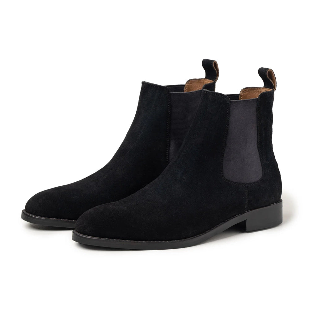 Black Suede Chelsea Boots Mens | Handmade