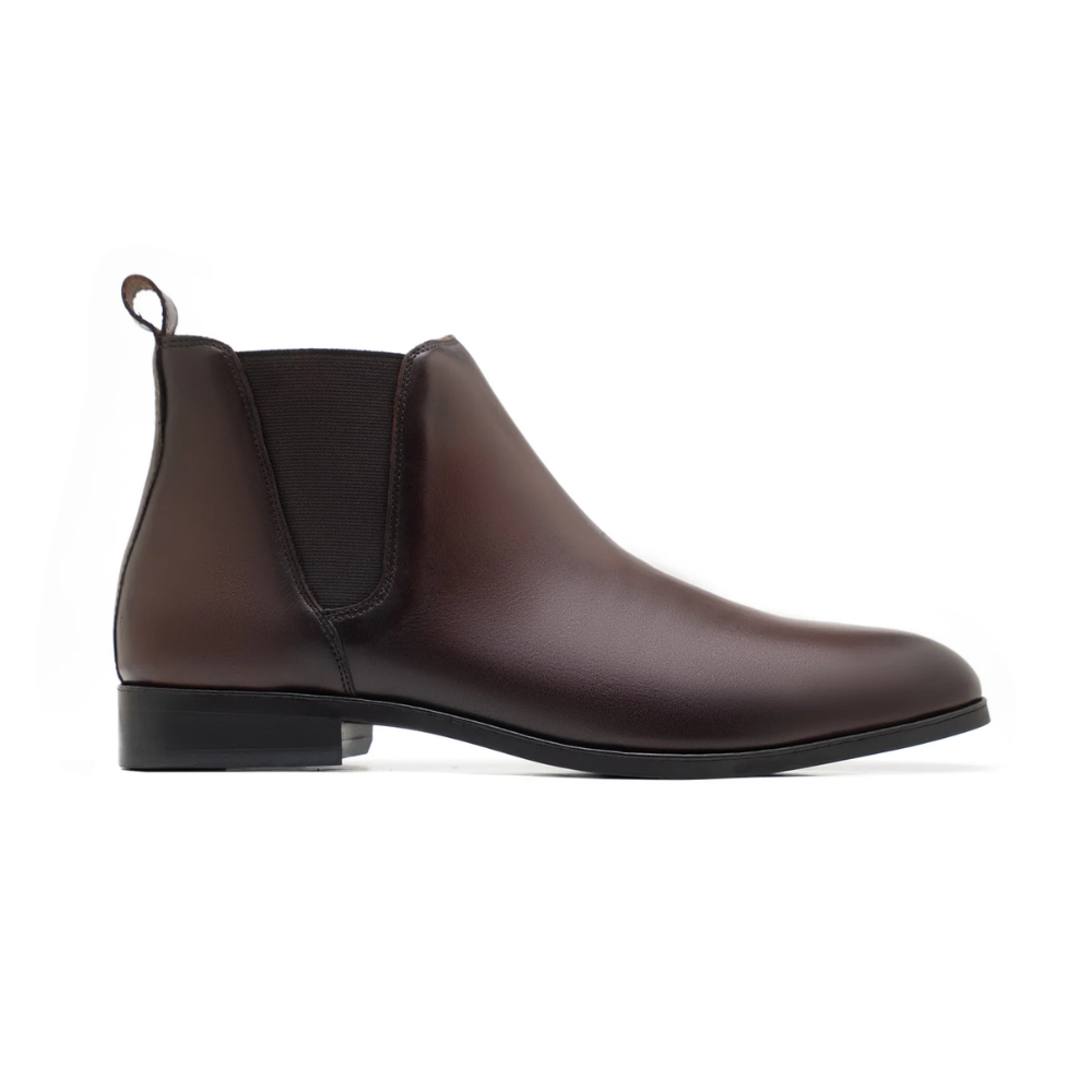 Taupe Brown Chelsea Leather Boots Mens