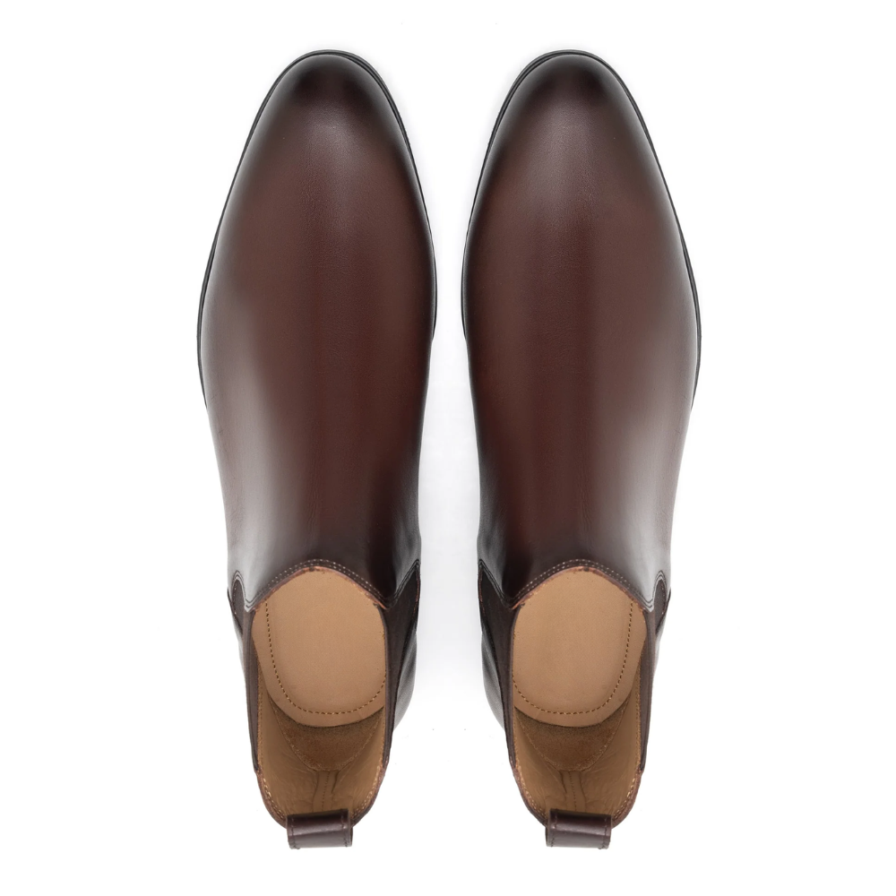 Taupe Brown Chelsea Leather Boots Mens